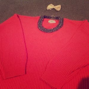 orange bulky sweater