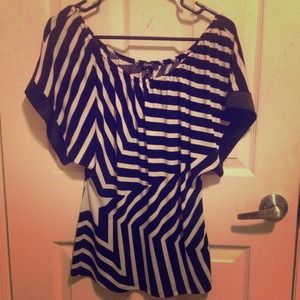 Black and White striped Express top