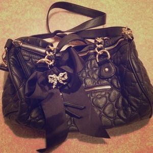 Black Betsey Johnson quilted satchel