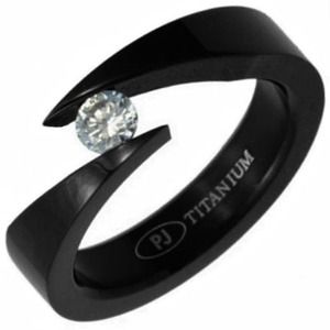 Women's Black Titanium Bypass Tension Ring