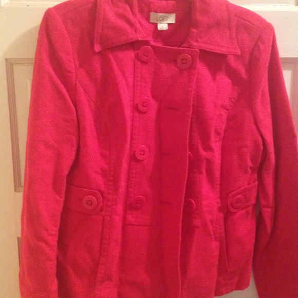 adorable red pea coat