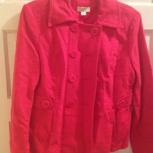 adorable red pea coat