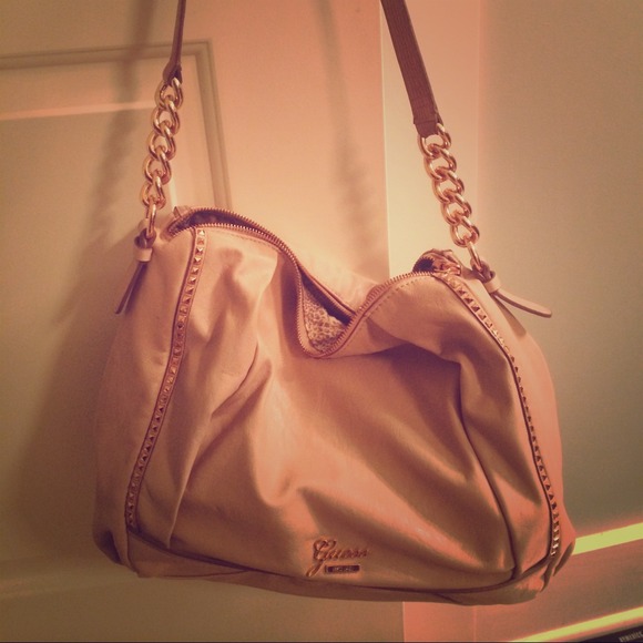 GUESS Rose Gold Leather Handbag
