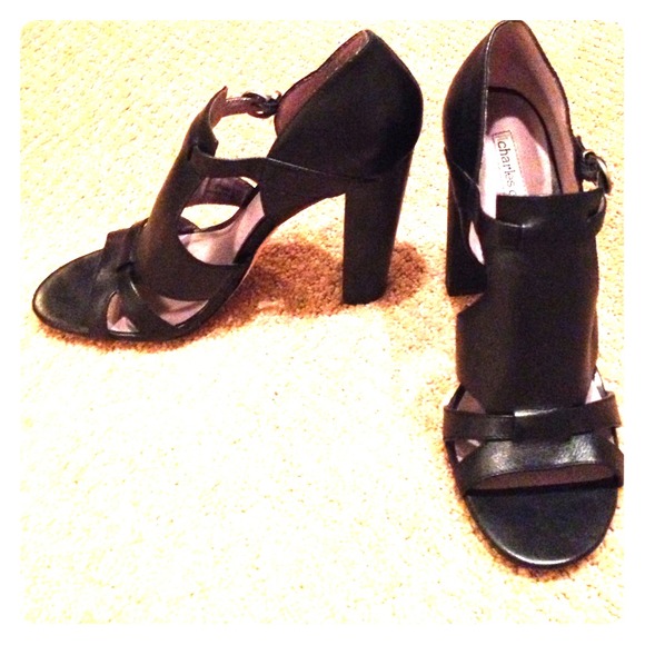 Charles David black leather 5" Heels size 7.5