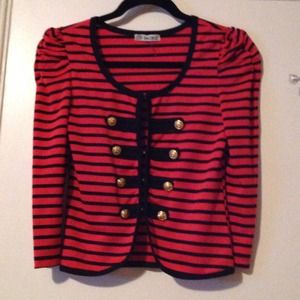 [Reduced]Red & black striped top