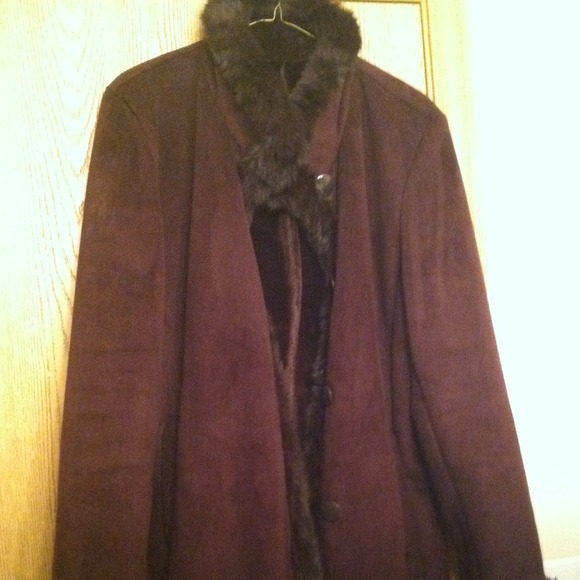 Brown Coat with Fur Trim