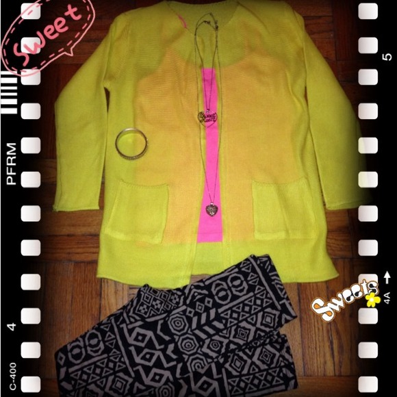 ❌SOLD❌Yellow Sweet Candy Color Knit  Cardigan