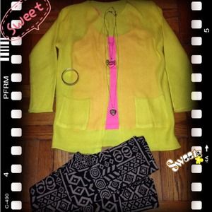 ❌SOLD❌Yellow Sweet Candy Color Knit  Cardigan