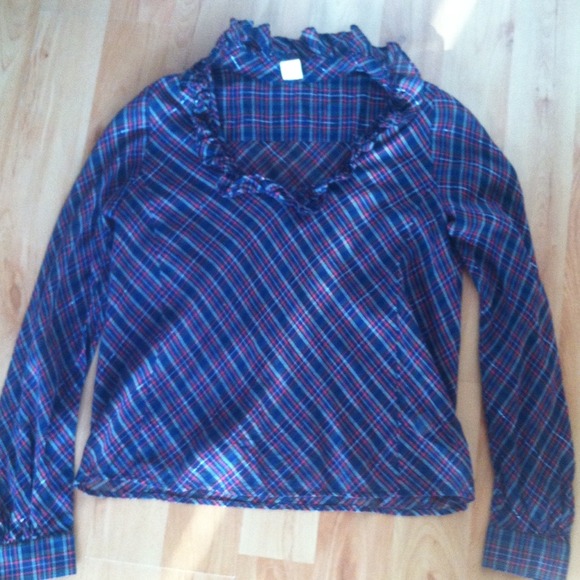 💙DONATED💙Jcrew tartan plaid ruffle collar blouse