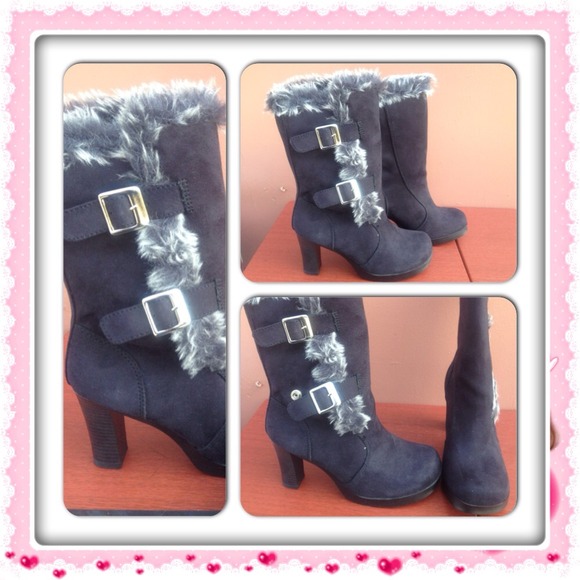 Fury Buckle Winter Boots in Black