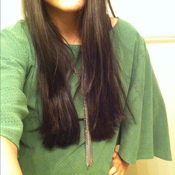 New York and Company Green Poncho - Picture 2 of 4