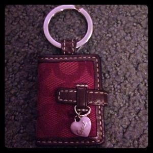Purple Coach picture holder keychain