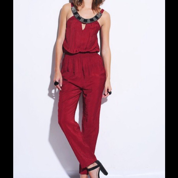 Bejeweled Smock Waist Jumpsuit