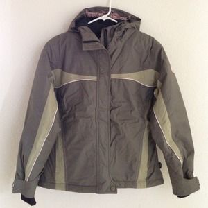 ❌SOLD❌Roxy sage/pink hooded snowboarding ski jacke