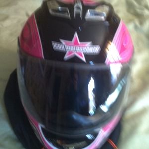Icon pink motorcycle helmet