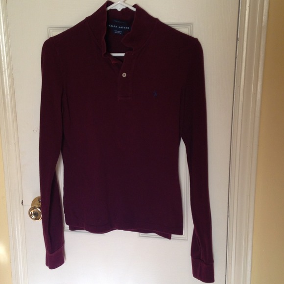 πRalph Lauren the skinny polo size S. burgundyπ - Picture 1 of 4