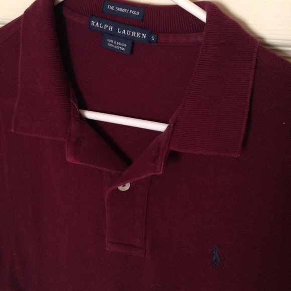 πRalph Lauren the skinny polo size S. burgundyπ - Picture 2 of 4