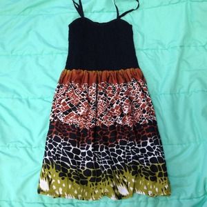 Black and printed dress