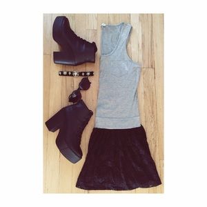 Grey & Black Lace Dress