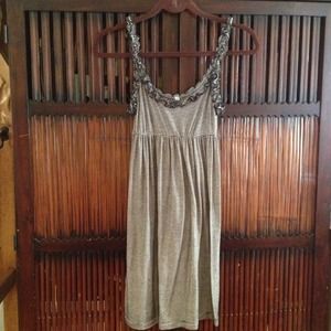 Black and white striped flowy cotton dress