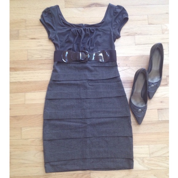 Brown Bandage Dress with Belt