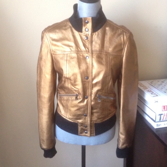 D&G bronze leather bomber!