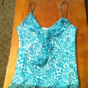 Ruffle Aqua Blue Top