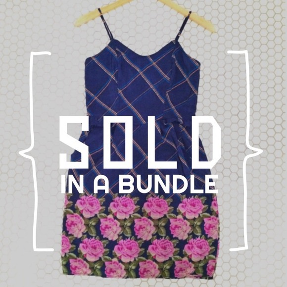::SOLD IN BUNDLE:: Navy Plaid & Floral Dress