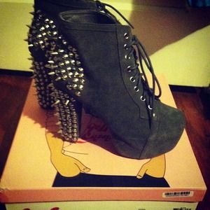 suede grey spiked Jeffrey campbell