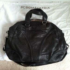 Bcbgmaxazria black leather satchel purse.