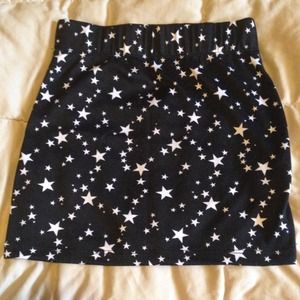 white skirt with black stars