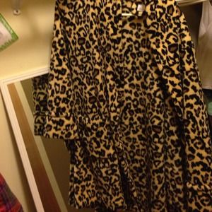 A cheetah print robe