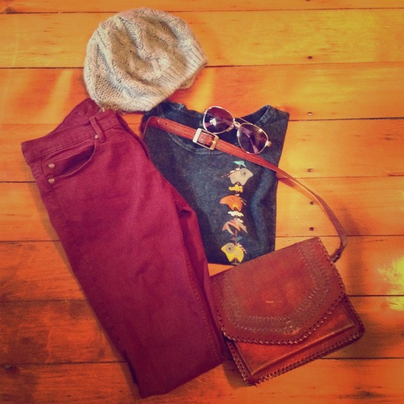 Dark Burgundy Skinny Jeans
