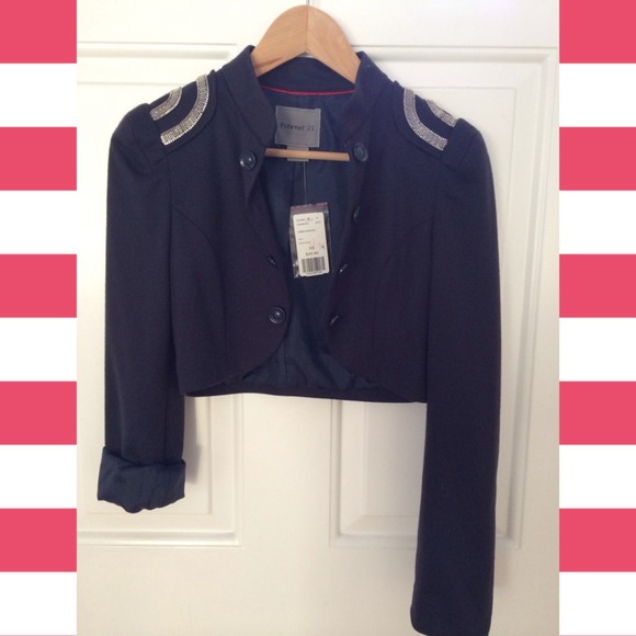 Military jacket with metal detailing