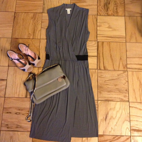 HOLD Slate faux-wrap dress with elasticized waist