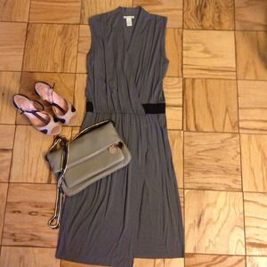 HOLD Slate faux-wrap dress with elasticized waist