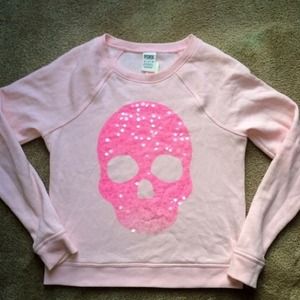 SOLD MERC Victoria's Secret PINK Skull Bling  Crew