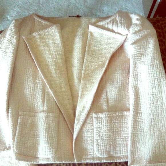 Escada pink patent jacket....tweed looking