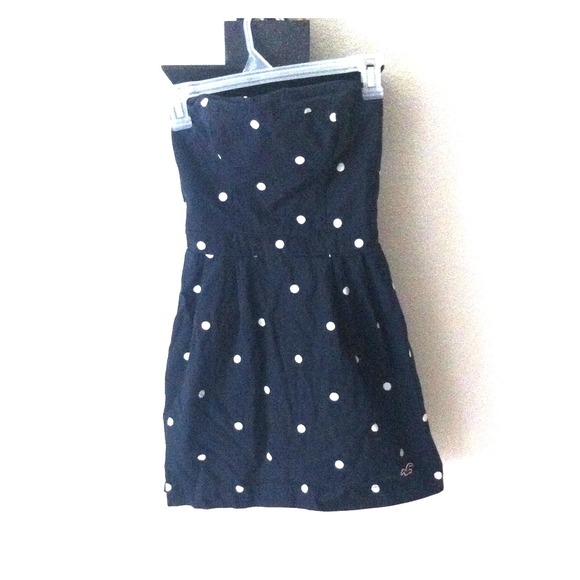Navy blue and polka dotted dress!