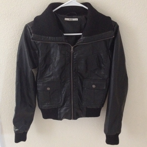 Black leather jacket