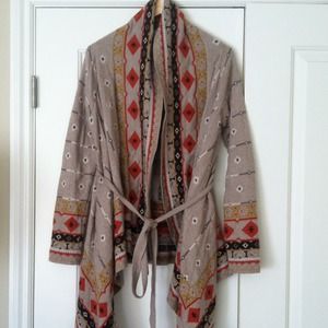 Anthropologie sweater with tie waist.