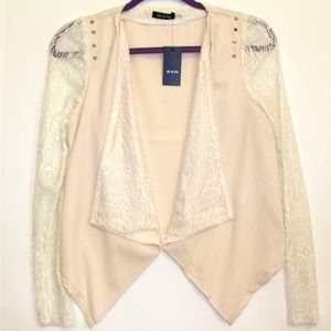 Pretty lace trim chiffon jacket