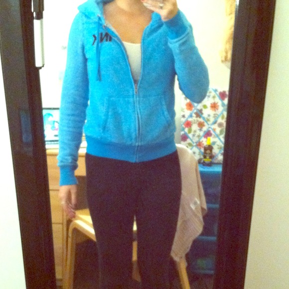 Blue Victoria's Secret zip up hoodie