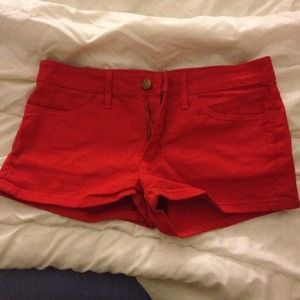 American Apparel red short shorts