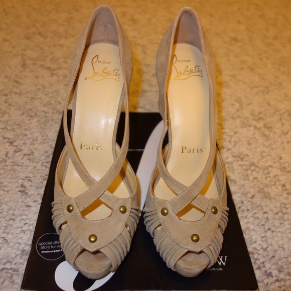 **REDUCED** Christian Louboutin Nude Suede Heels