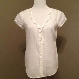 Eddie Bauer ivory Ruffled Top