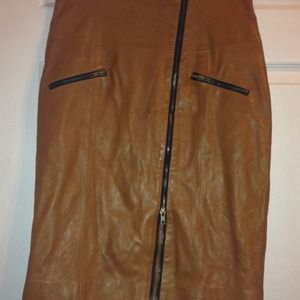 Leather high waist skirt