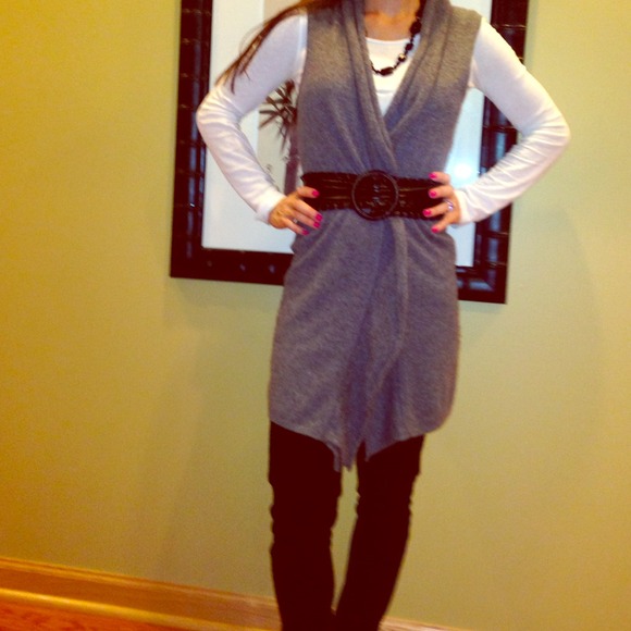 Grey Cashmere duster vest