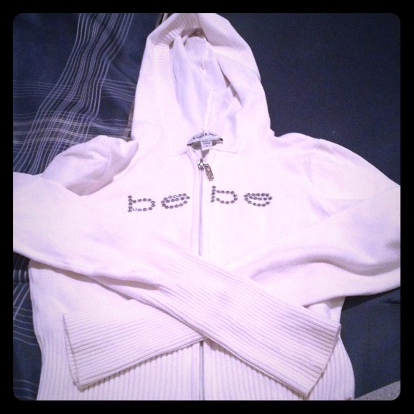 BEBE white cropped hoodie