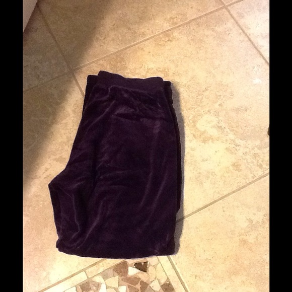 Deep Plum velour XL pants/SOLD